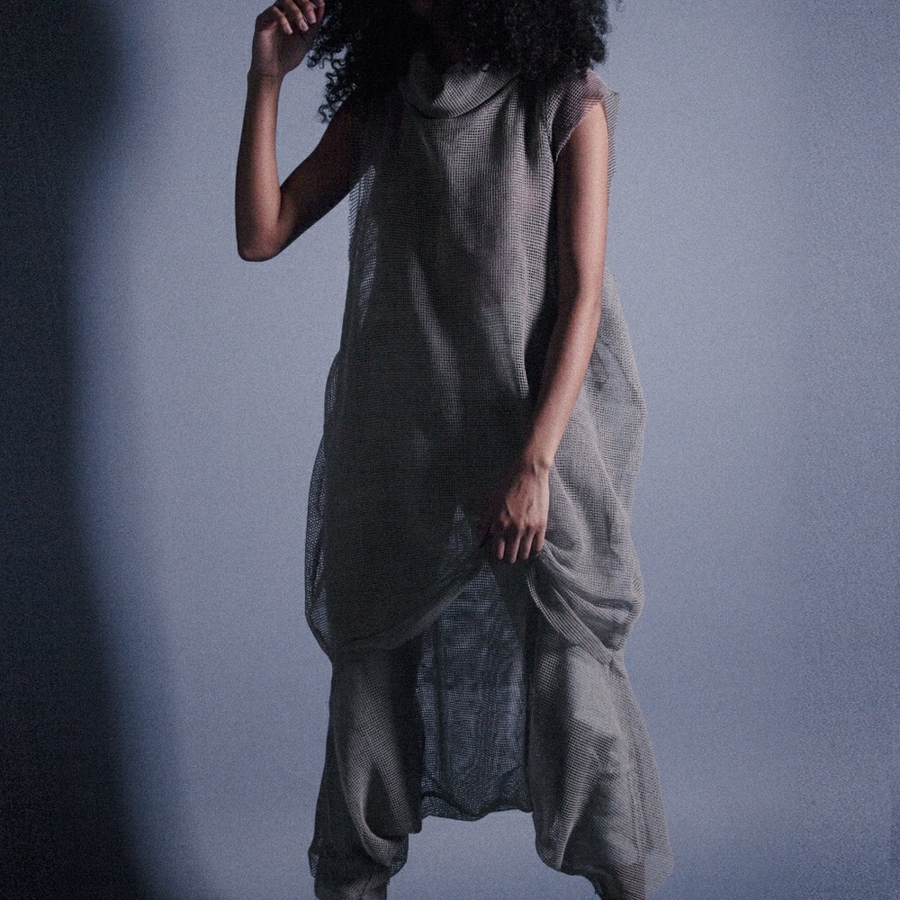 Mesh see thru turtle neck